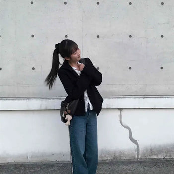 Basic Light Wash Wide Denim Pants