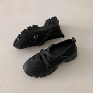 ◈5cm◈Original◈Mary Jane Sneakers Platform Loafers Velcro Strap Athletic Shoes Platform Height-Increasing Shoes