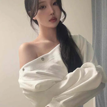 Slim Fit One-Off Shoulder Sweatshirt