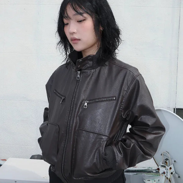 Highneck Leather Jacket