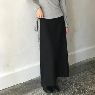Moonnel Slit Back Elastic Maxi Long Skirt
