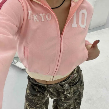 Tokyo 10 Lettering Trackline Jersey Zip-up