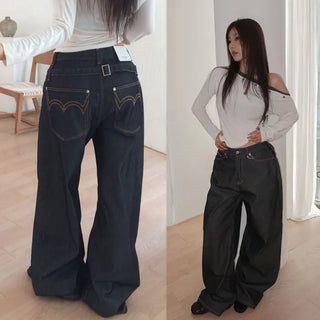 Fored Non-Faded Denim Wide Pants