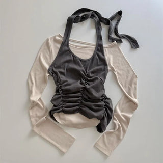 Taber Shirred Halter Sleeveless