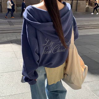 DIO Oversized Waffle Two-way Zip-up Hoodie