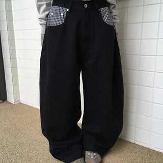 Check Balloon Wide Pants