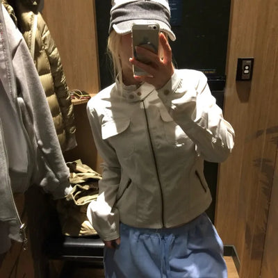 two pocket neck strap jacket