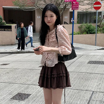 Minutes Pintuck Short Sleeve Blouse