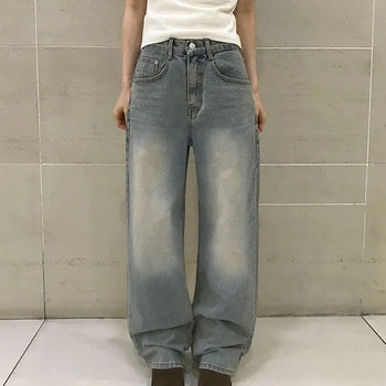 Frin Washed Semi-Straight Denim Pants