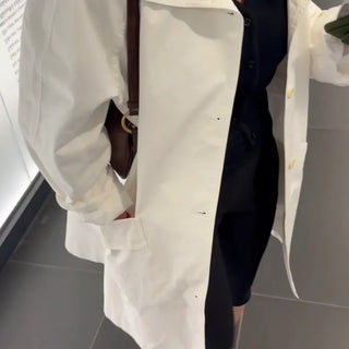 Half high-neck weekend field jacket trench coat