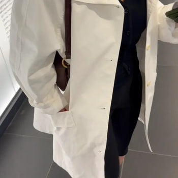 Half high-neck weekend field jacket trench coat