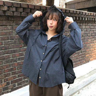 Coco Frill Hooded Check Shirt