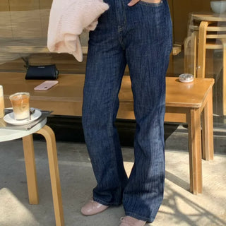 Long raw straight denim pants