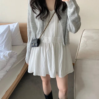 Layered Pintuck Sleeveless Mini Dress  Bustier Dress