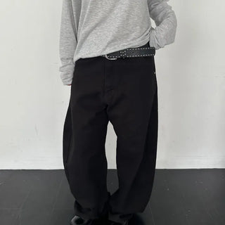 [UNISEX] Pin Cotton Cutout Curve Pants