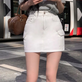 Falling Side Pocket Cargo Mini Skirt