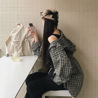 Farmer Oversized Check Hoodie