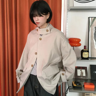 Raya Neck Bizho Half Jacket Coat