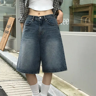Cotton Washed Bermuda Denim Pants