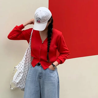 Belly Linen V-neck Long Sleeve Cardigan