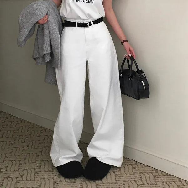 All Day Fleece-lined Version Basic Cotton Wide Pants