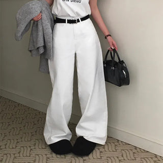 All Day Fleece-lined Version Basic Cotton Wide Pants