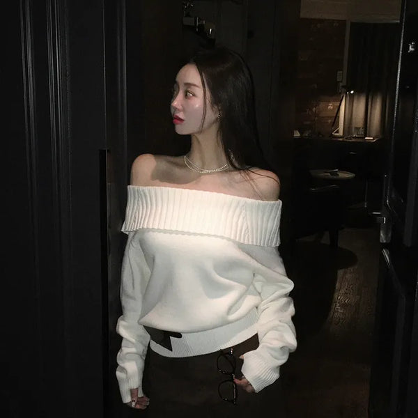 Kiss Me Off-shoulder Warmer Knit