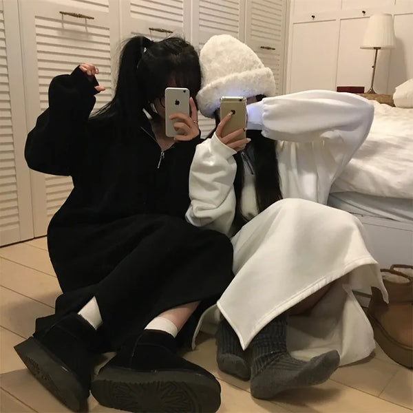 Blanket Double-Fleece Sailor Boxy Fit Long Dress