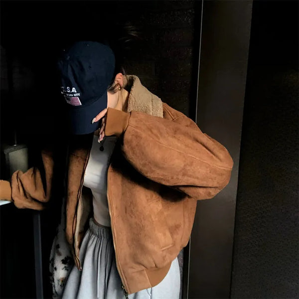 Mock Suede Shearling Blouson Mustang