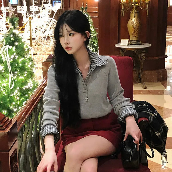 Flood Collar Constriction Long Sleeve Knit