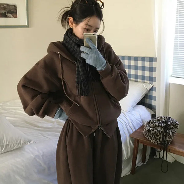 Cloud Oversized Two-Way Zip-up Hoodie