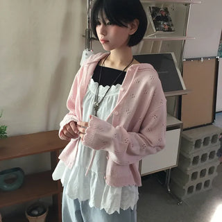 Kure Sukashi Hooded Cardigan