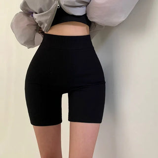 Fitted Ribbed Biker Crotch Pants