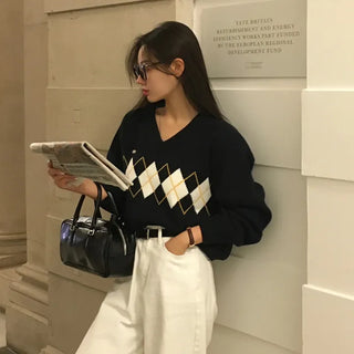 Ambassador Argyle V-Neck Knit