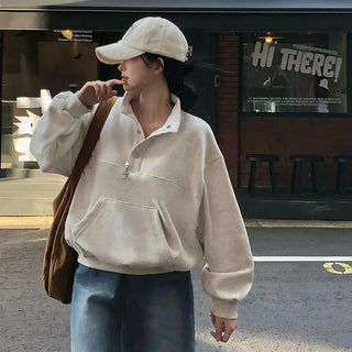 Fog Loose Fit One-tone Flat Double-Fleece Sweatshirt
