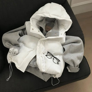 Pom-Pom String Padded Hooded Vest