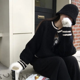 Furry Color Block Round Neck Zip-up