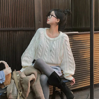 Cozy Cable Knit Round Neck Knit