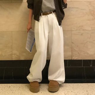 Twill Cotton Wide Pintuck Pants