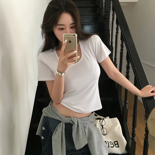 Basic Rayon Two-Type Short Sleeve T-shirt