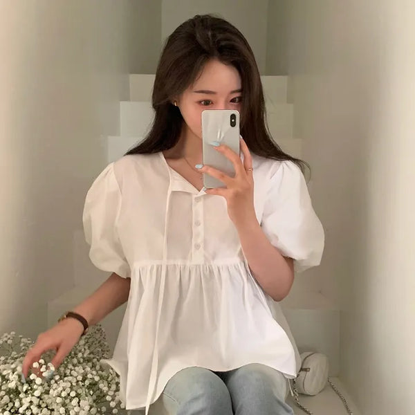 Emma Short Sleeve Puff Blouse