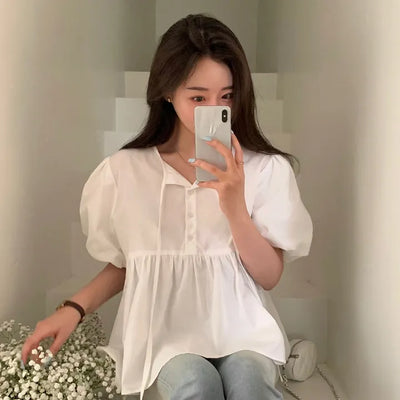 Emma Short Sleeve Puff Blouse