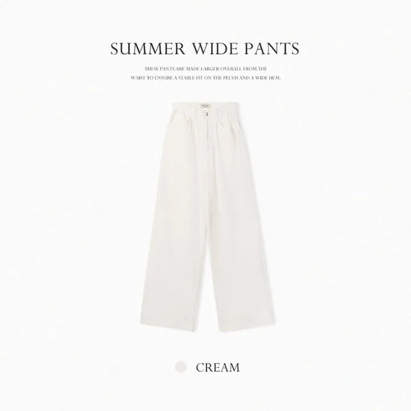 Summer Non-Fade Raw Wide Pants