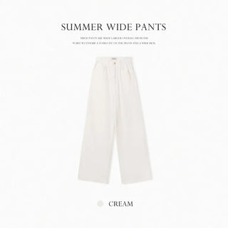 Summer Non-Fade Raw Wide Pants