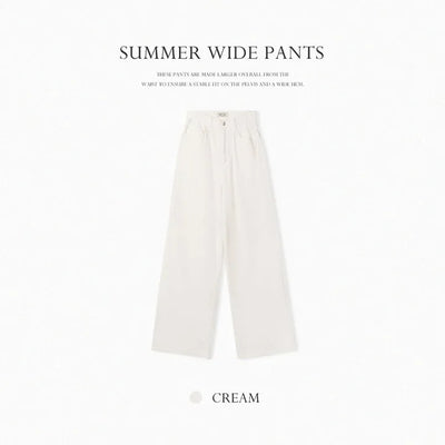 Summer Non-Fade Raw Wide Pants