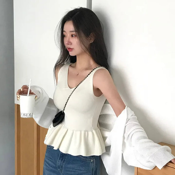 Ruffle Knit Frill Sleeveless