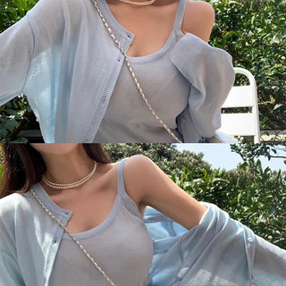 Bari Sleeveless Cardigan Set