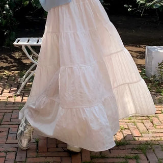 Wellin Tiered Lace Long Skirt
