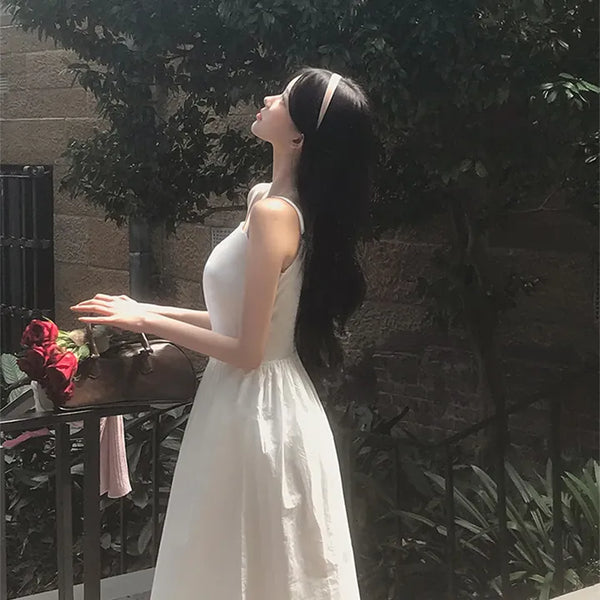 Sleeveless Dress with Back Elastic Waist