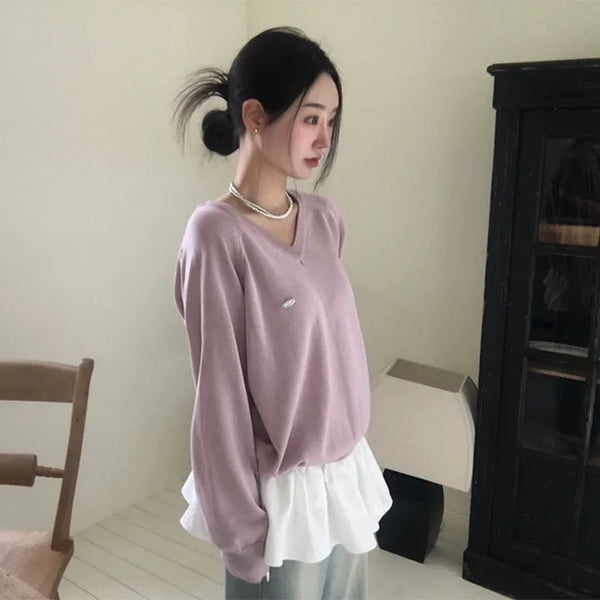 Silhouette Summer V-Neck Loose Fit Knit